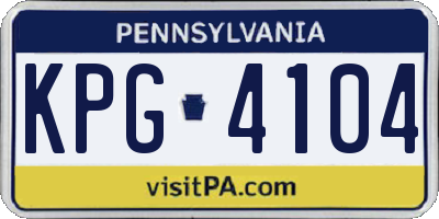 PA license plate KPG4104