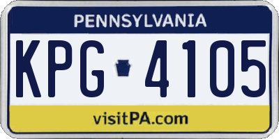 PA license plate KPG4105