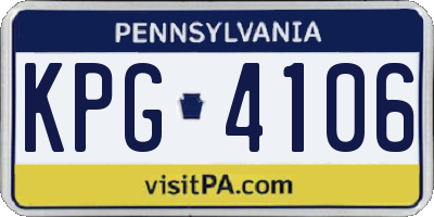 PA license plate KPG4106