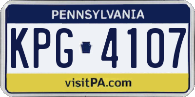 PA license plate KPG4107