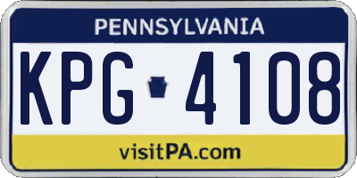 PA license plate KPG4108