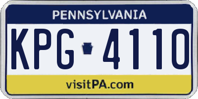 PA license plate KPG4110