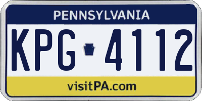 PA license plate KPG4112
