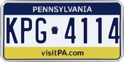 PA license plate KPG4114