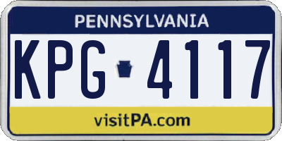 PA license plate KPG4117