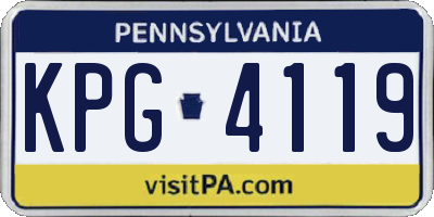 PA license plate KPG4119