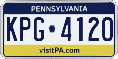PA license plate KPG4120