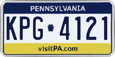 PA license plate KPG4121