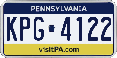 PA license plate KPG4122