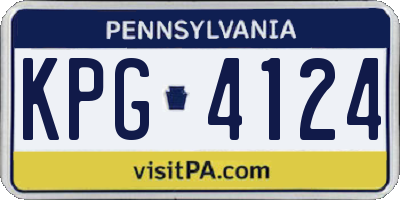 PA license plate KPG4124