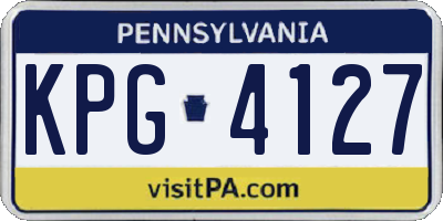 PA license plate KPG4127
