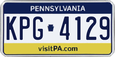 PA license plate KPG4129