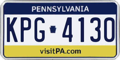 PA license plate KPG4130