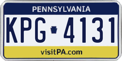 PA license plate KPG4131