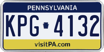 PA license plate KPG4132