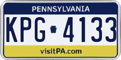 PA license plate KPG4133