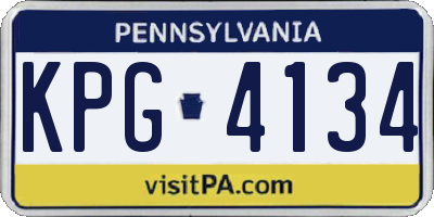 PA license plate KPG4134