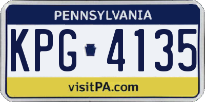 PA license plate KPG4135