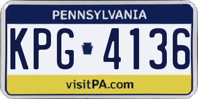 PA license plate KPG4136