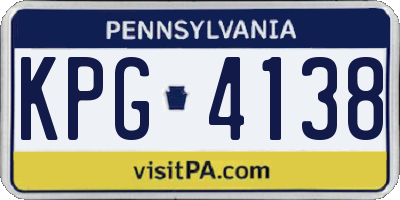 PA license plate KPG4138