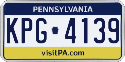 PA license plate KPG4139