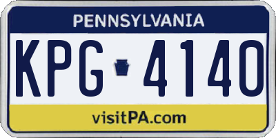 PA license plate KPG4140