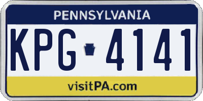 PA license plate KPG4141