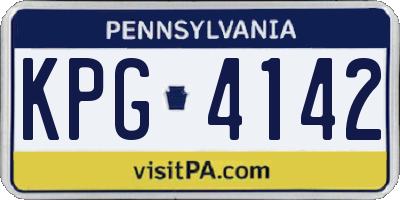 PA license plate KPG4142