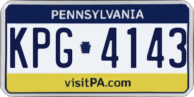 PA license plate KPG4143
