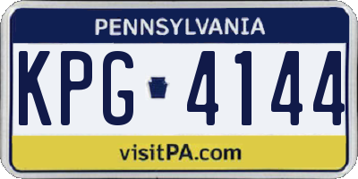 PA license plate KPG4144