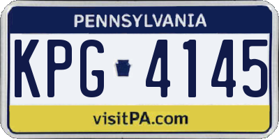 PA license plate KPG4145