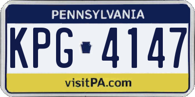 PA license plate KPG4147