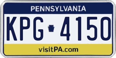 PA license plate KPG4150