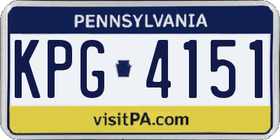 PA license plate KPG4151