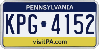 PA license plate KPG4152