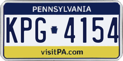PA license plate KPG4154