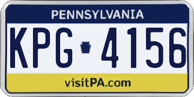 PA license plate KPG4156