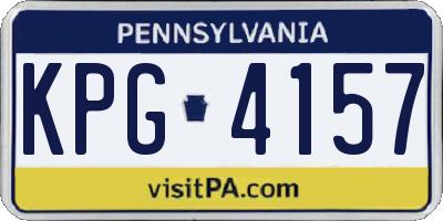 PA license plate KPG4157