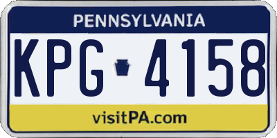 PA license plate KPG4158