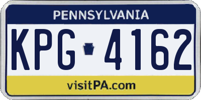 PA license plate KPG4162