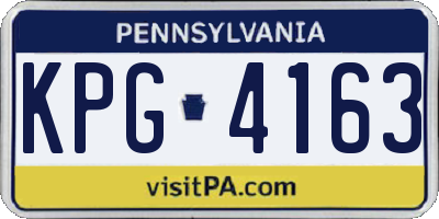 PA license plate KPG4163