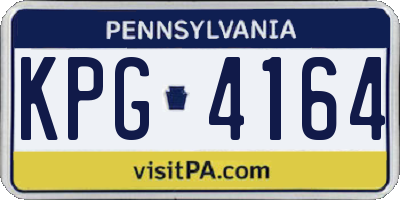 PA license plate KPG4164