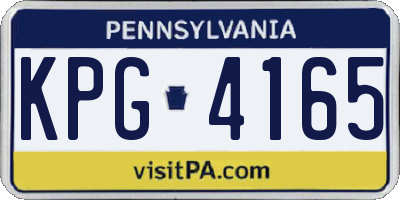 PA license plate KPG4165