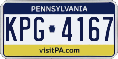 PA license plate KPG4167