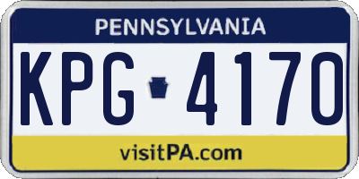 PA license plate KPG4170