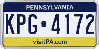 PA license plate KPG4172