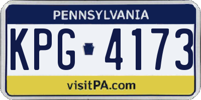 PA license plate KPG4173