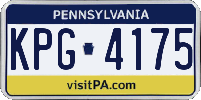 PA license plate KPG4175