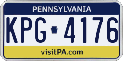 PA license plate KPG4176