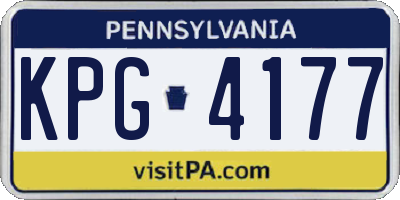 PA license plate KPG4177